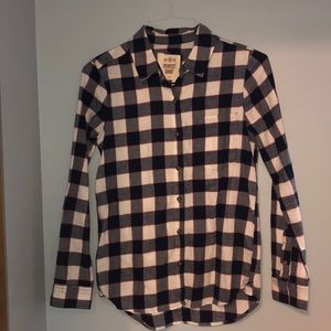 Navy and white soft flannel